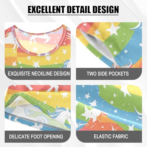 Rainbow Unicorn Cute Pajama Set Pajamas Sleepwear Nightwear Loungewear Clothes Set B04045274
