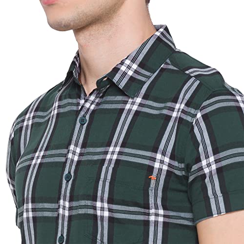Image of Spykar Men's Slim Shirt (8907966632813 Bottle Green XL)