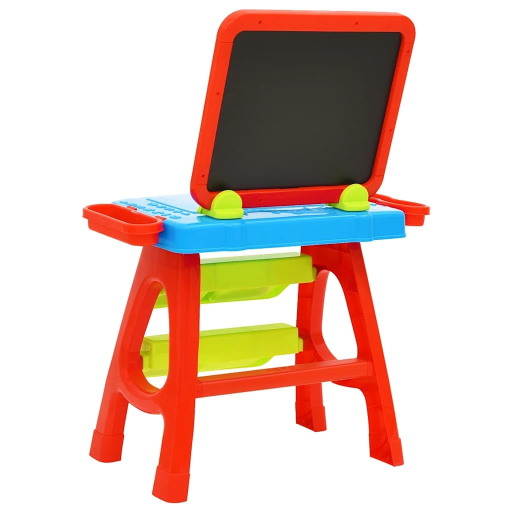 Mangloder - Set di cavalletto bifacciale per bambini, con lavagna magnetica e lavagna, include lettere, numeri, colori, strumenti di scrittura per l'apprendimento creativo e il gioco nella cameretta