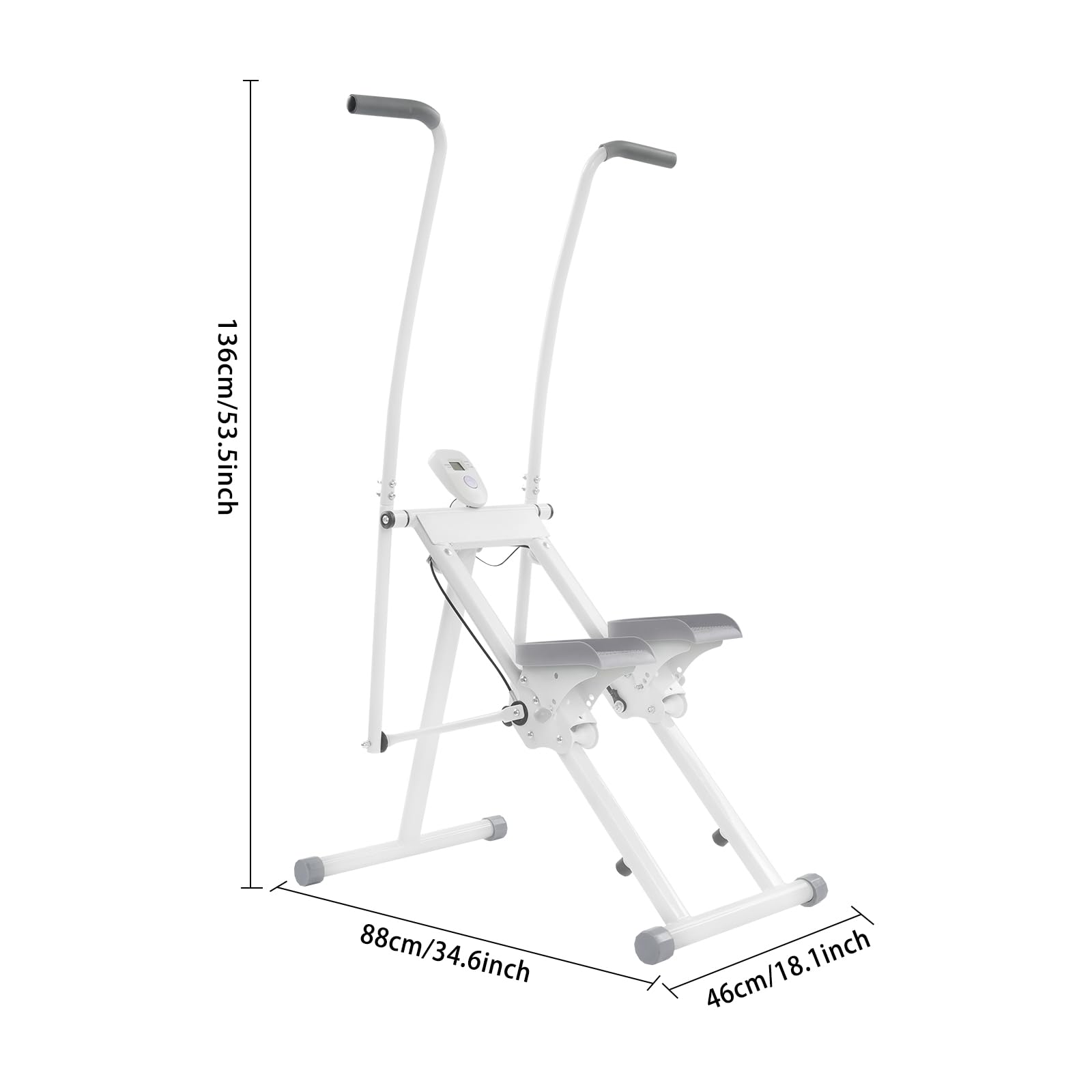 Stair stepper per scale, 46 x 88 x 136 cm, 100 kg, per esercizi di casa, palestra, angolo del pedale regolabile, impugnatura ergonomica, per casa privata, palestre, uffici
