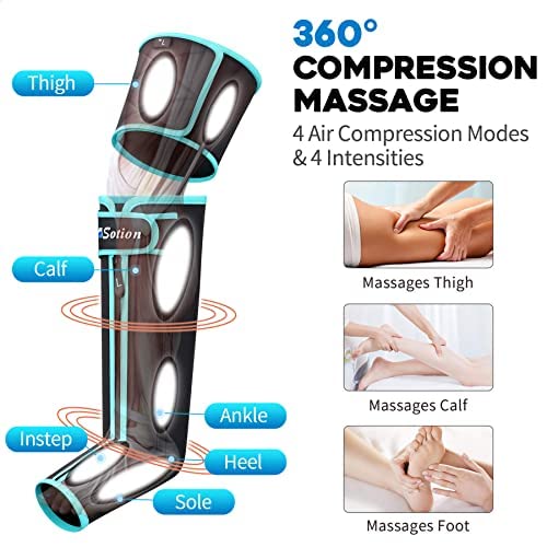 Sotion Leg Massager With Heat, Leg Compression Massager For Circulation, Full Leg Massager With 4 Modes 4 Intensities 2 Heats, Sequential Compression Device For Pain Relief #TOP6
