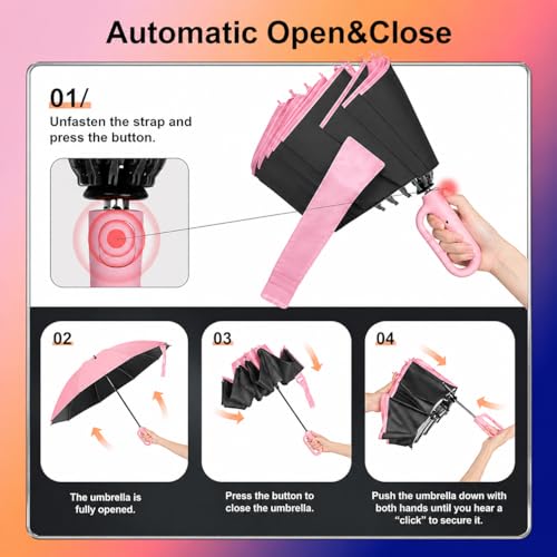 Image of Umbrella for Women | Umbrellas for Men | UV Coated 3 Fold Umbrella for Rain with Auto Open and Close Small Folding Travel-Foldable Windshield