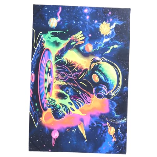 ULTECHNOVO Tapiz Fluorescente Para Pared 100x150 Cm De Poliéster, Decoración Colgante Resistente Luz Negra, Adecuado Para Fiestas y Decoración De Habitación
