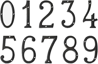 Door Numbers,Address Numbers Sign,14cm Metal Numbers Cast Iron House Sign 0-9,DIY Cafe Restaurant Internet Cafe Hotel Wall Decoration Dormitory Room Number,1pcs(Color:Number 4) (Color : Number 0)