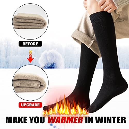 we fleece 5 Pairs Warm Knee High Socks for Women-Thermal Cotton Socks for Hiking,Work,Winter,Gifts4