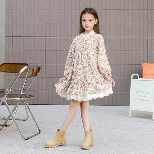 Image of Dufannie Girls Ankle Boots Kids Chelsea Booties Slip on Lug Sole Low Heel Fall Boot for Little Big Kid