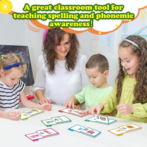 Image of Word Family Build Book, 30 Flip Books for Reading and Rhyming, Educational Learning Set for Ages 5+, Phonics and Vocabulary Development