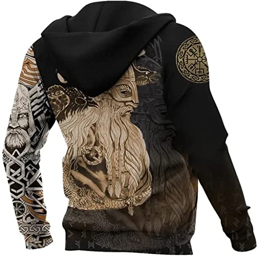 Sweat Viking Odin imprimé 3D fini les pulls qui décolorent
