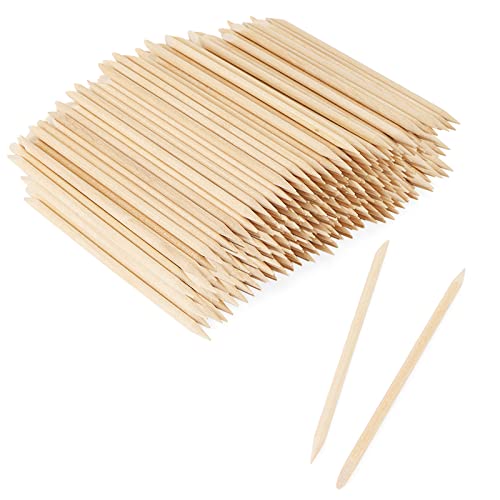 Lexinin 1000 Pcs 4.5 Inch Wood Cuticle Pusher, Double Heads Wooden Cuticle Sticks, Wood Orange Nail Sticks For Manicure Pedicure #TOP3