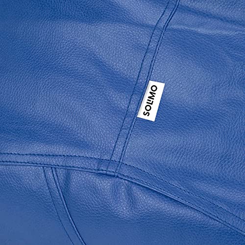 Image of Amazon Brand - Solimo XXXL Faux Leather Bean Bag Cover Without Beans (Blue)