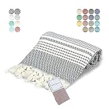GRIDAL Premium Turkish Towel (Peshtemal) Hand Made, Natural & Vegan - Bath Towel & Beach Towel - 100