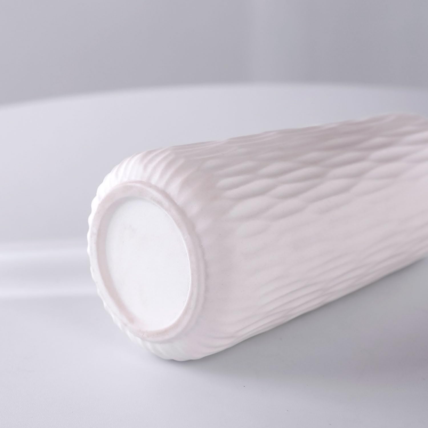 DOCFLVAS Vaso da pavimento in ceramica, alto 45 cm, vaso da fiori per la decorazione della casa, grande vaso per erba della pampa, stile minimalista per soggiorno, ufficio, centrotavola, decorazione