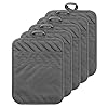 GROBRO7 5Pack Pocket Pot Holders Cotton Heat Resistant Potholder Multipurpose Hot Pads Machine Washable Oven Mitts Potholders Bulk for Daily Kitchen Baking and Cooking 8.9 x 6.9 Inch Grey GROBRO7 5Pack Pocket Pot Holders Cotton Heat Resistant Potholder Multipurpose Hot Pads Machine Washable Oven Mitts Potholders Bulk for Daily Kitchen Baking and Cooking 8.9 x 6.9 Inch Grey