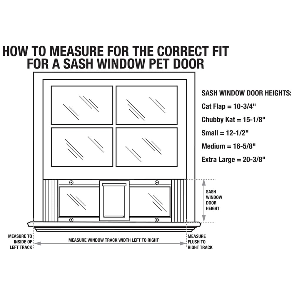Ideal Pet Products Aluminum Sash Window Pet Door, Large, White, Cat Flap, 6.25" x 6.25" Flap Size, (27SWDCK)