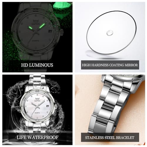 Image of OPK Wacthes for Women Bracelet Dress Easy to Read Stainless Steel Ladies Watches for Female Small Watch Waterproof Luminous Date