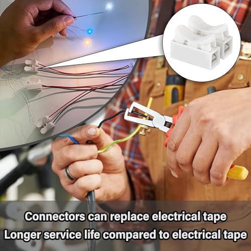 Image of Bellox 50Pcs Cable Connectors- Push Type Quick Wire Cable Jointer, Electrical Wiring Splice Terminal, Spring Loaded Connector for Home Lighting Appliances & Automotive Wiring, Home, Electrician Use