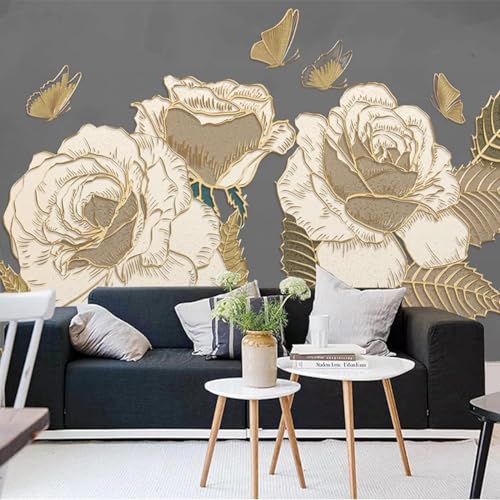 Papier peint photo 3D rose amovible peel and stick résistant - 2