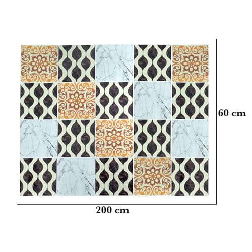 Image of SARVATRAY Self-Adhesive Wallpaper, Kitchen Oil Proof Heat Resistant Stickers, Vinyl Sheet for Wall 2 X 6.5 SQ FT (2 M New Mosaic Multi WS)