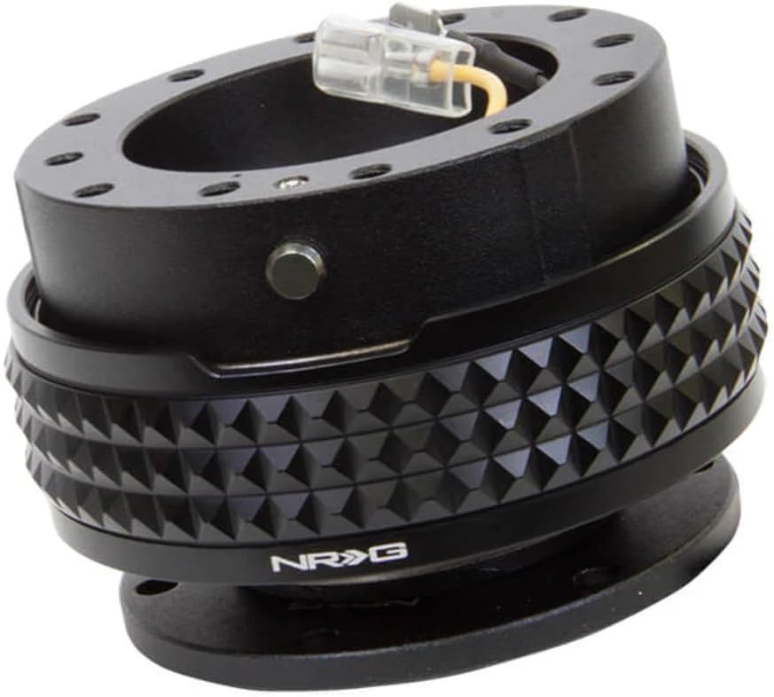 NRG Innovations NRG-SRK-210BK-BK GEN 2.1 Steering Wheel Quick Release Adapter, 6-Hole & 6x70 and 6x74mm Bolt Patterns Black Body/Black Pyramid Ring