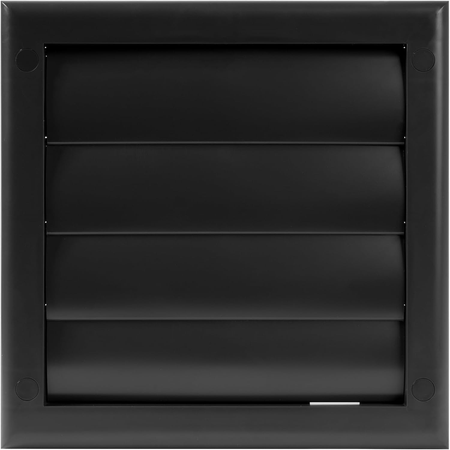 Plastic 4" Black Dryer Vent Cover with Flange - Exhaust Ventilation Grille with Shutters - Louvered Air Vent for Bathroom, Kitchen, Garage Various Ventilation Systems Ø3.9" / 7.5" x 7.5"