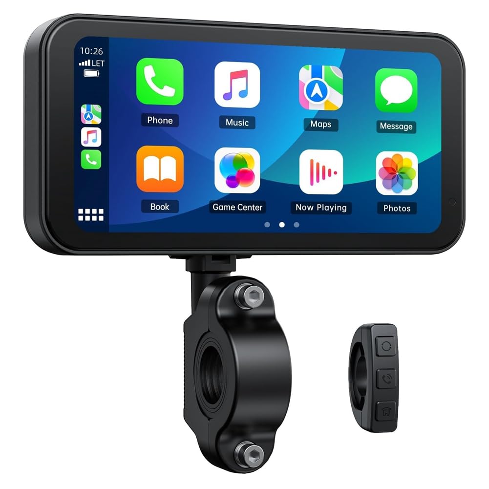 Pantalla CarPlay para motocicleta de 6,25 pulgadas con Android Auto y Bluetooth 8