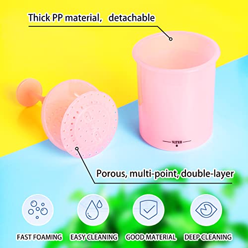 2Pcs Face Wash Foam Maker For Face Wash, Facial Cleaning Tool, Deep Skincare Cleaner Tools For Travel Household (Pink And White) #TOP2