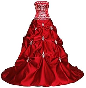 Vantexi Elegantes Rotes Brautkleid VDE8837-38