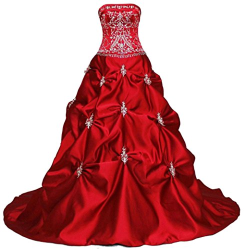 Vantexi Elegantes Rotes Brautkleid VDE8837-38