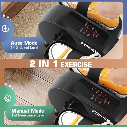 FUNMILY Under Desk Elliptical, Ellipse Leg Exerciser While Sitting for Seniors with Display Monitor, Portable Seated Pedal Exerciser with Remote Control for Home Office Use Fully Assembled - Thumbnail 3