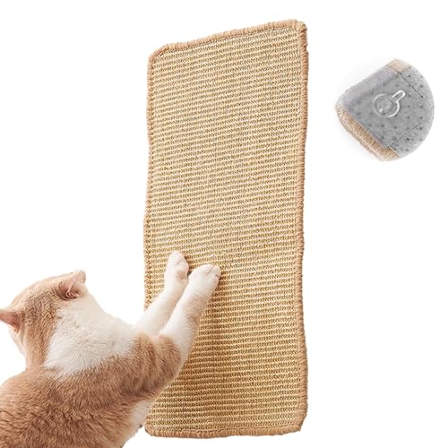 Rascador de pared para gatos, protección contra arañazos, de sisal, para gatos, para sofá, muebles, puerta, protección contra arañazos, 60 x 30 cm (gris)