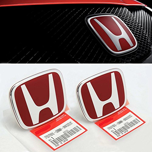 2PCS JDM RED FRONT REAR EMBLEM BADGE FOR CIVIC SEDAN 2006-2015