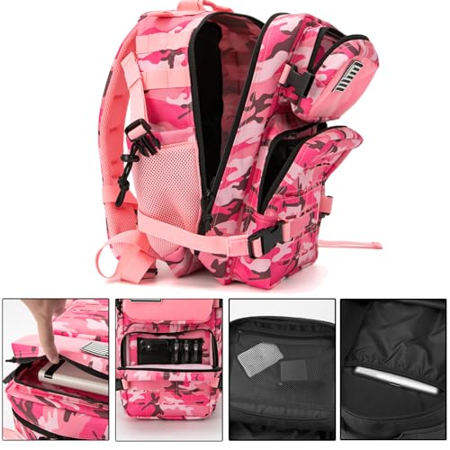 QT&QY 25L Militärische taktische Rucksäcke für Männer Motorrad Armee Laser Cut Molle Daypack kleiner Überlebensrucksack Tasche Fitnessstudio Rucksack mit doppelten Becherhaltern medizinischer Rucksack