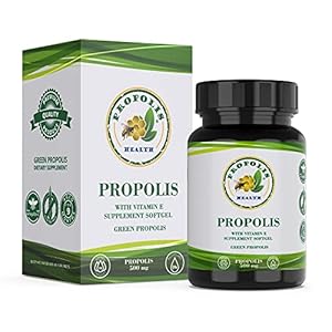 Propolis Health Propolis Capsules 1000mg-Daily with Vitamin E Per 2 Capsules – Brazilian Green Propolis Extract – Immune Booster 50 Days Supply Propolis Capsules