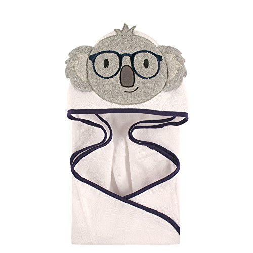 Image of Hudson Baby Unisex Baby Cotton Animal Face Hooded Towel, Koala, One Size