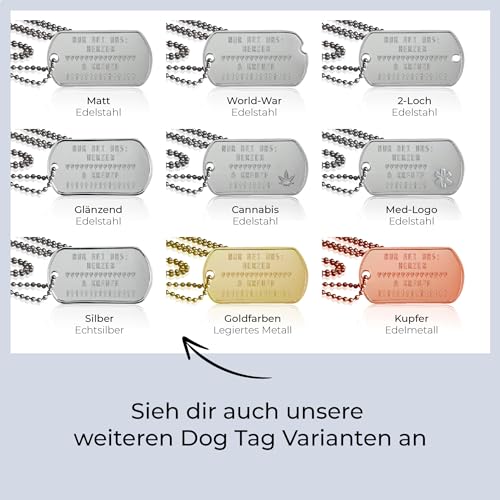 2 Stück personalisierte Erkennungsmarken | Dog Tag Kette mit Prägung | inklusive 2 Ketten & 2 Silencer im Set | diverse Texte und Motive möglich | Rambo | Militär Ausrüstung (Silberfarben matt)