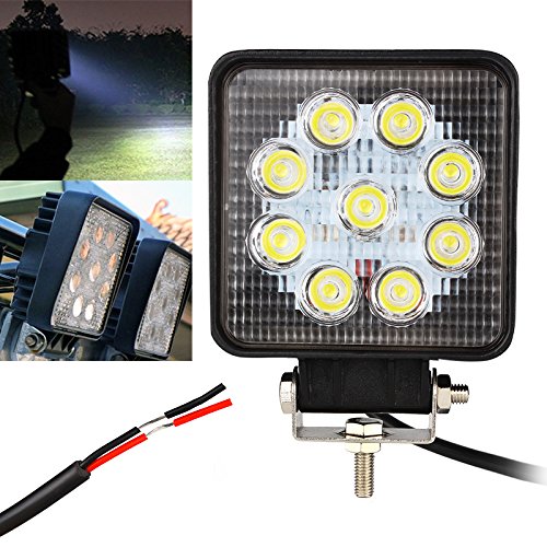 AUXTINGS Lot De 2 Modules De Lumière LED Latéraux De 10,2 Cm 60W Carrés, Blanc Et Ambre, 12V 24V étanches Feux Antibrouillard Pour Camion, ATV, UTV, SUV, Tracteur, 4x4, Chariot, Remorque