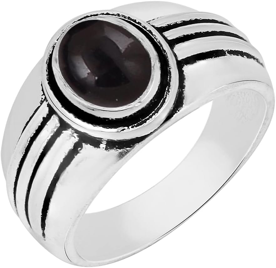 0.8Cts Style Oval Shaped Natural Gemstone Rings For Women, 925 Silver Plated Birthstone Ring Jewelry Gift For Women Mom Wife