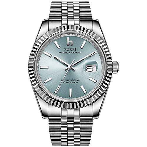 BUREI Automatische Mechanische Uhr Herren Luxus Business Wasserdicht Edelstahl Herrenuhr