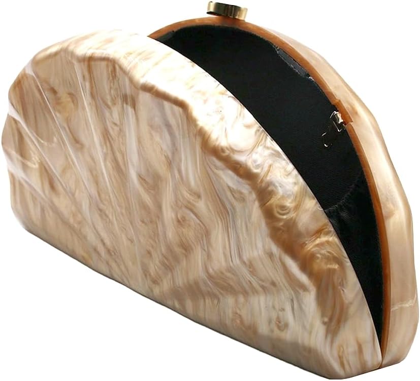Women Fan Shell Acrylic Clutch Purse Marble Evening Bag Unique Handbag Cute Shell Clutch Wedding Purse for Party - Image 6