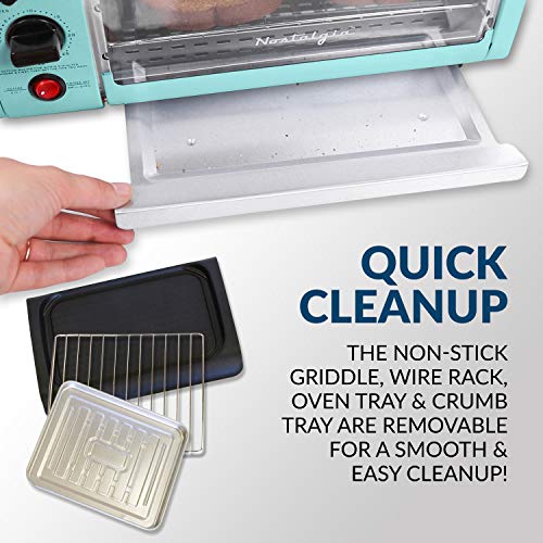 Nostalgia 3-In-1 Breakfast Station - Includes Coffee Maker, Non-Stick Griddle, And 4-Slice Toaster Oven - Versatile Breakfast Maker With Timer - Aqua #TOP5