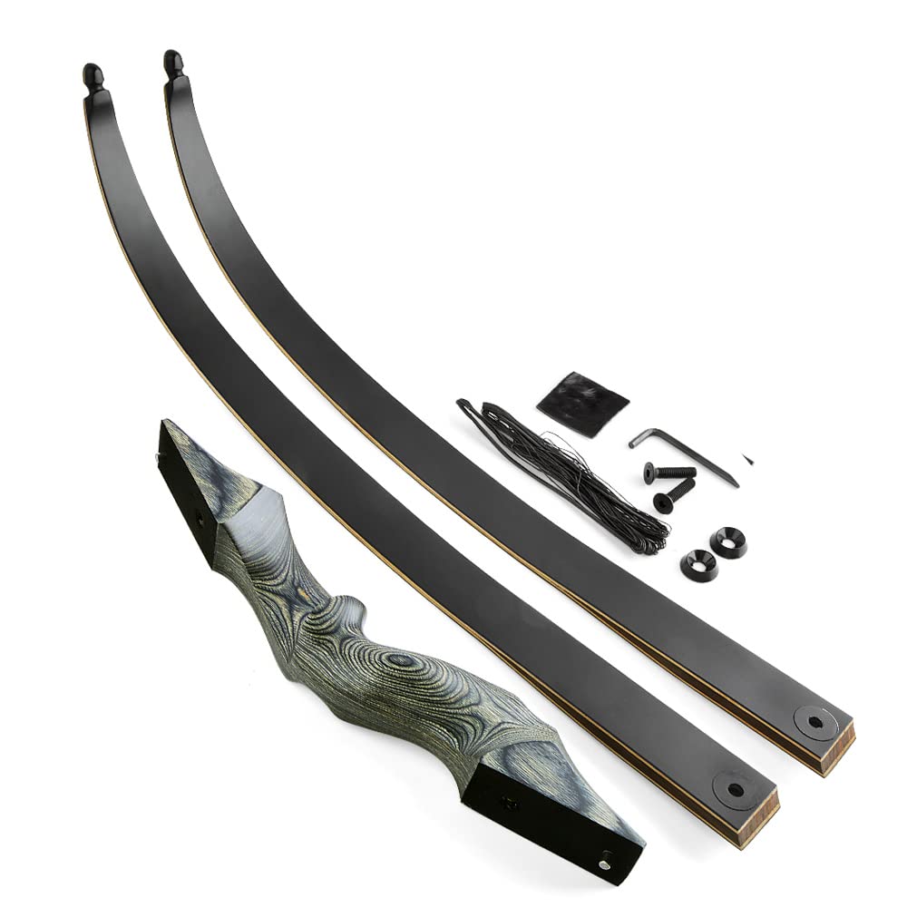 60 Pollici Tiro con L'Arco Takedown Arco Ricurvo e Frecce Set Adulti Arco da Caccia Riser in Legno Fatto a Mano 20-60lbs Archi Ricurvi