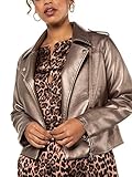 lederjacke metallic pink Bikerjacke aus weicher Lederoptik - mit den authentischen Details. Kragen mit schrägem Zipper, Schulterklappen.