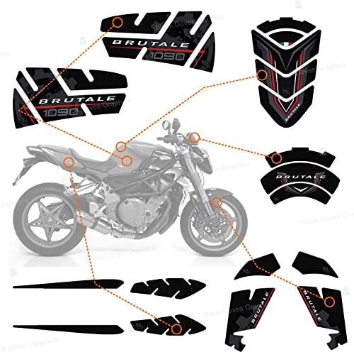 Kit autocollants résine 3D moto MV Agusta Brutale 1090 RR 2012 2013 sticker réservoir