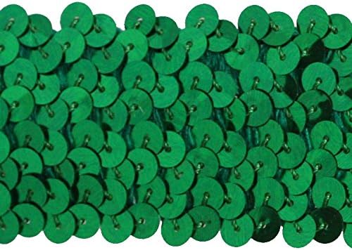 4 Row 1 1/2 Inch Stretch Sequin Trim, Las Vegas 4 Style,Midas Gold, 9 YD