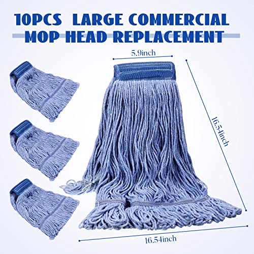 Image of Gejoy 10 Pack 24oz Mop Head Replacement Commercial Cleaning Mop Head Wet String Heavy Duty Cotton Industrial Mophead for Floor Cleaning