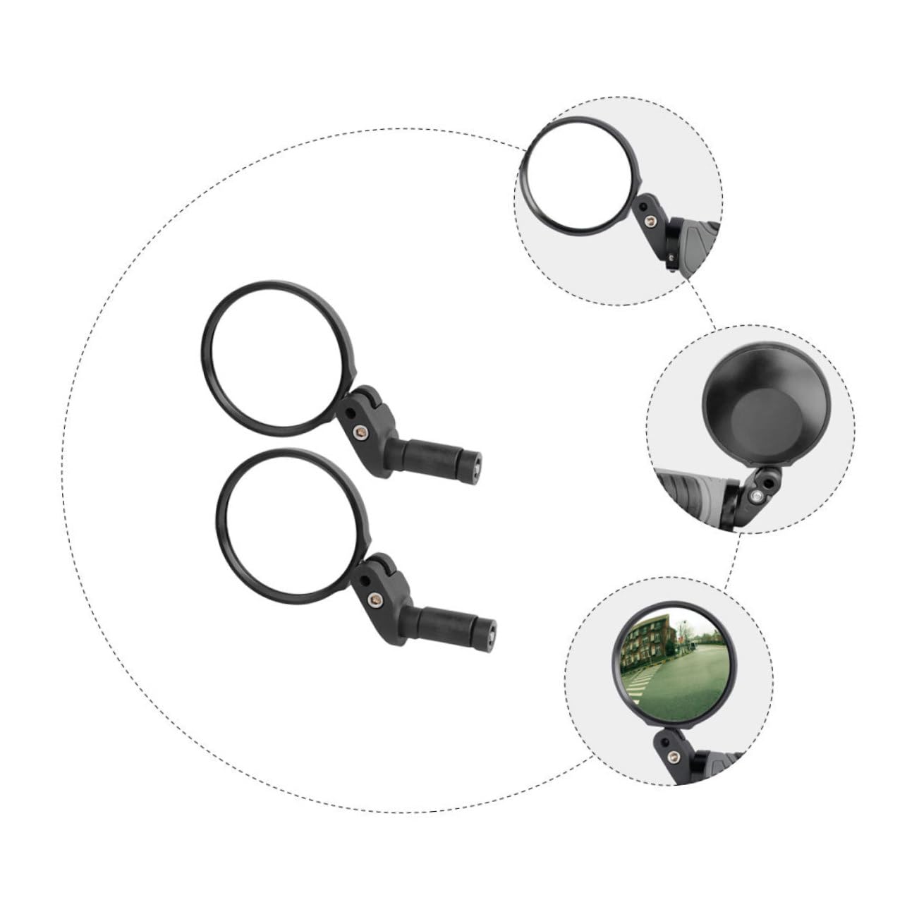 2 Ensembles Rétroviseurs De Vélo Convexes Réglables Pour Guidon Accessoires Pour Vélo Électrique Installation Facile Rapide 2 Pièces * 2