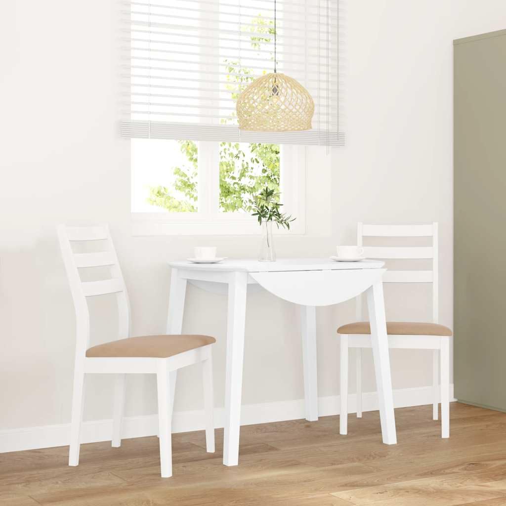 Sillas de comedor con cojines 2 piezas de madera maciza de caucho blanco – Sillas ergonómicas con respaldo cómodo para sentarse durante mucho tiempo, resistente a los golpes y duraderas, ideal