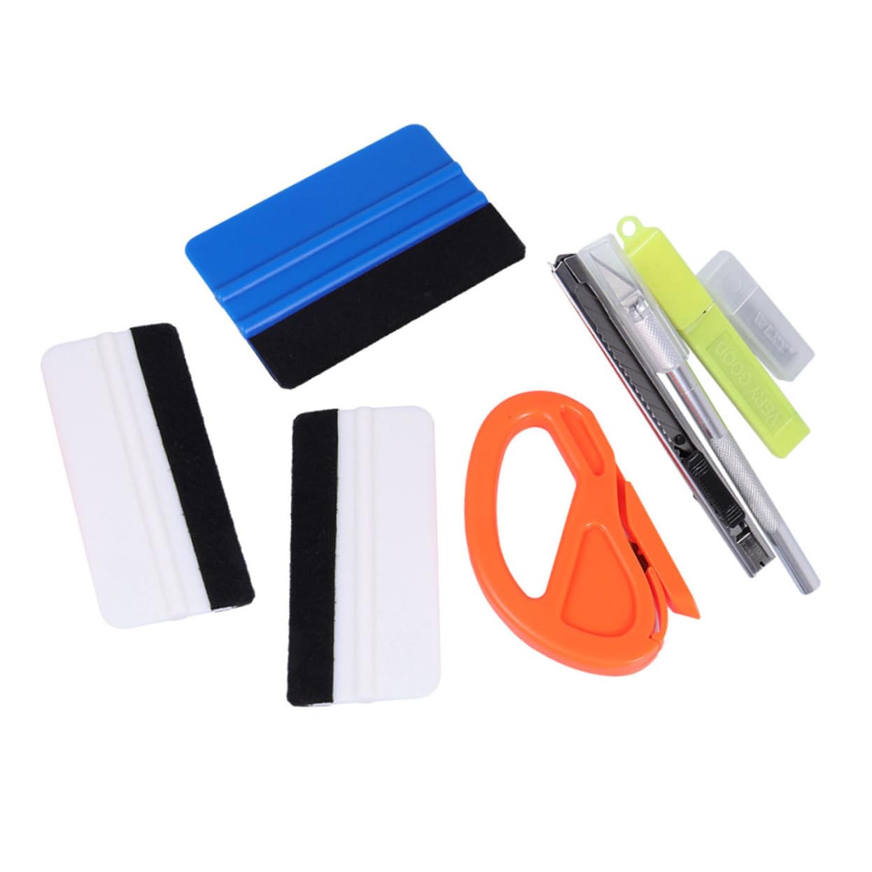 MAGICLULU 2Sets Pasting Film Tool with Squeegee Cutter Professional Window Tint Kit for Vinyl Wrap and Decals Portable Scraper for Bubble Removal and Precise Film Cutting