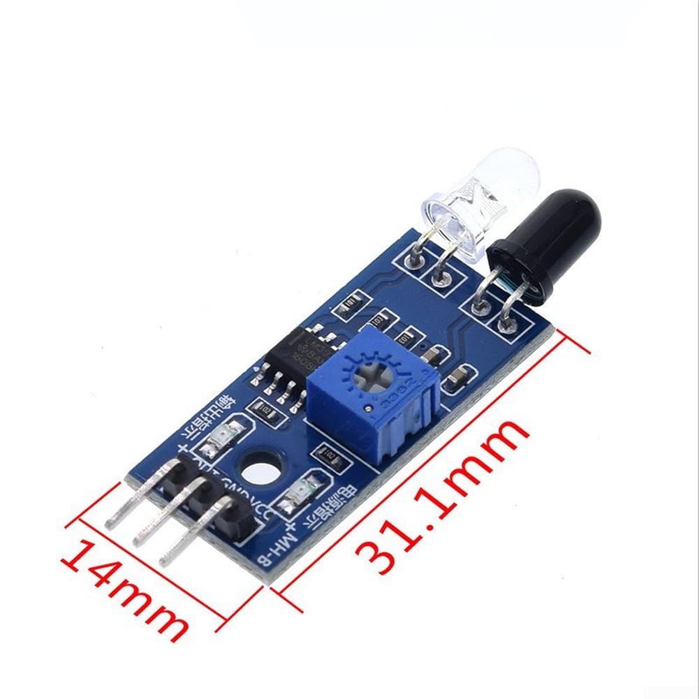 Infrarot-Hindernisvermeidungsmodul, 5 Stück, Auto-Sensor-Entfernung, verstellbar, schwarz-weiße Linienerkennung für Arduino-Roboter