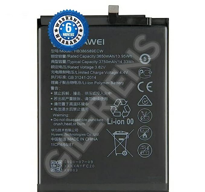 Batterie De Rechange Li-ion HB386589ECW - Compatible Avec Huawei P10